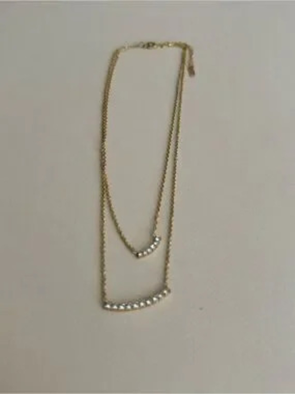 Layered?Crystal Bar Necklace N2272